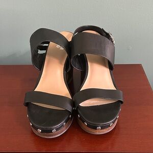 Black Leather Women's Sandals